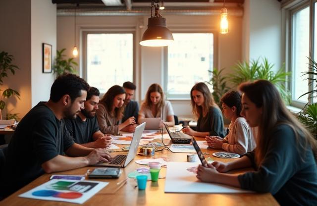 Creative design team collaborating at the Diseño Creativo MX studio