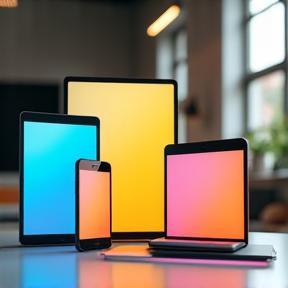 Bright social media graphic mockups for branding